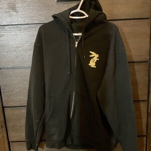Black lucky day jacket with hood